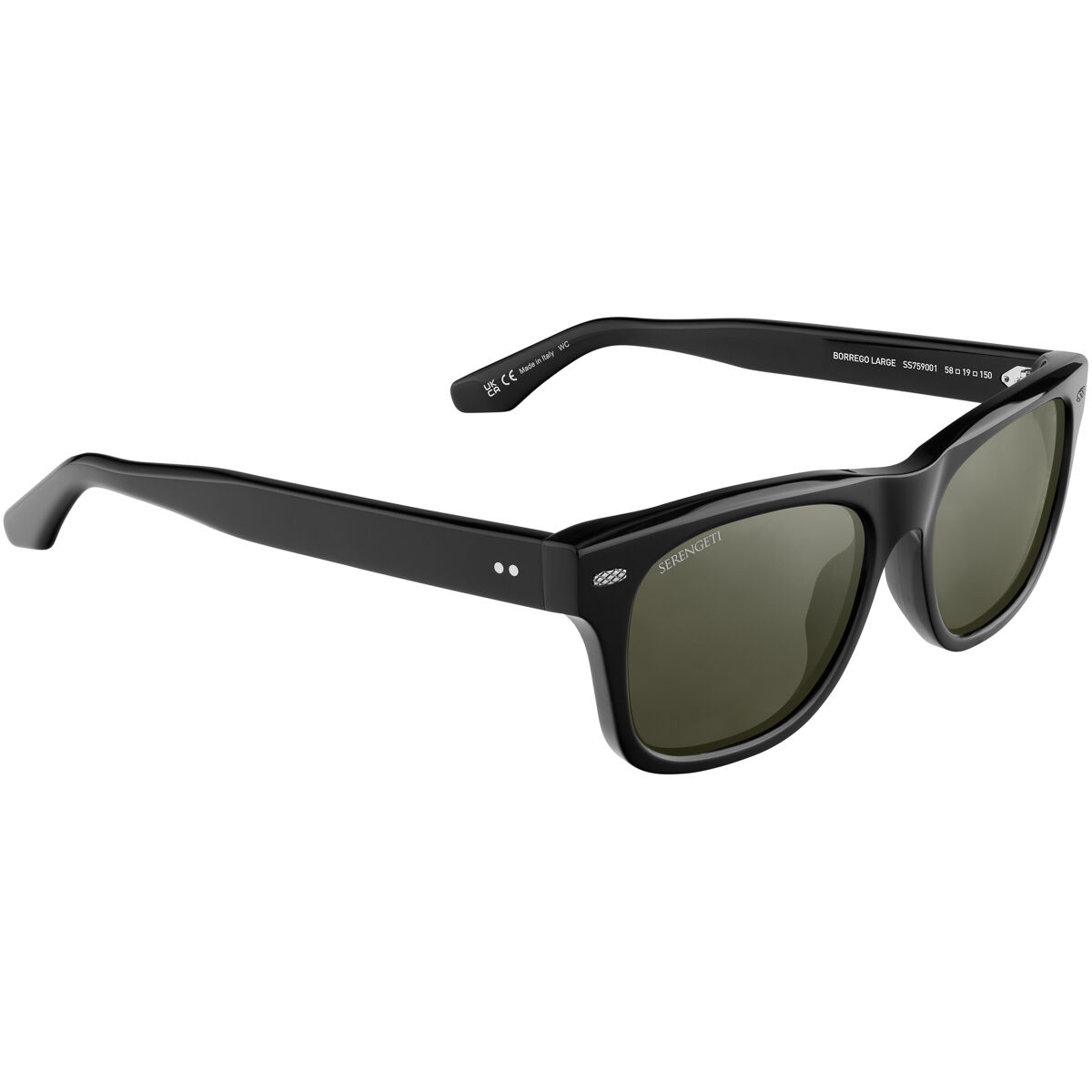 BORREGO LARGE, Shiny Black-Mineral Polarized 555nm Silver Cat 3 to 3, hi-res image number null